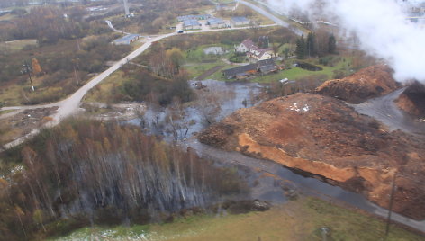 Po gaisro Radviliškyje, paveiktos teritorijos apžiūrėtos iš sraigtasparnio