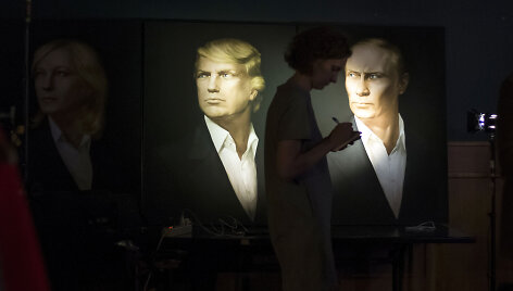V.Putino ir D.Trumpo portretai Maskvoje