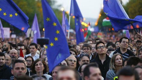 Protestas Budape&scaron;te. 