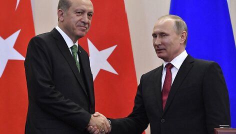 Vladimiras Putinas ir Recepas Tayyipas Erdoganas 
