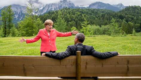Angela Merkel ir Barackas Obama