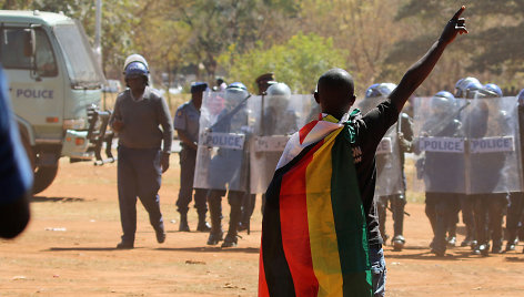 Opozicijos protestas Zimbabvės sostinėje Hararėje 