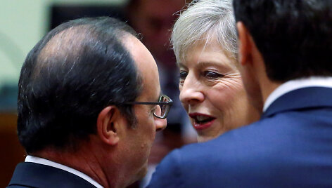 Francois Hollande'as ir Theresa May