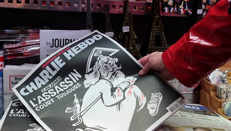 &bdquo;Charlie Hebdo&ldquo; žurnalo vir&scaron;elis, besi&scaron;aipantis i&scaron; Dievo