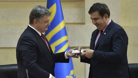 Petro Poro&scaron;enka ir Michailas Saaka&scaron;vilis.