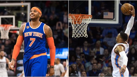 Carmelo Anthony ir Russellas Westbrookas