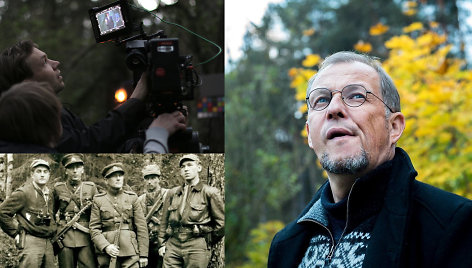 Filmavimo akimirka, partizanai, Vytautas V.Landsbergis