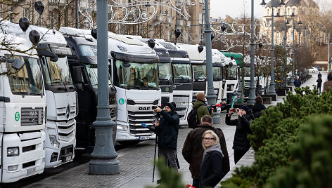 Lietuvos vežėjų asociacijos protestas prie Seimo