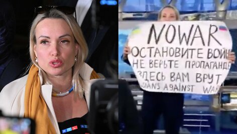 Rusijos televizijos eteryje protestavusi Marina Ovsianikova