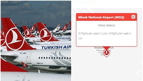 „Turkish Airlines“ didina skrydžių skaičių į Minską – skris net 14 k. per savaitę