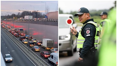 Eismas ir policijos pareigūnas