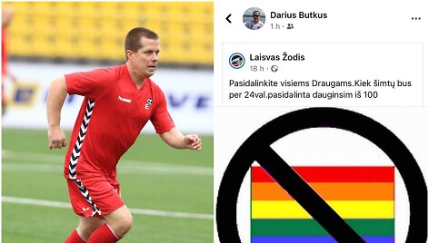 LFF VK narys Darius Butkus pasidalino homofobi&scaron;ka žinute