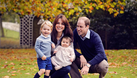 Princas Williamas ir Kembridžo hercogienė Catherine su vaikais George'u ir Charlotte