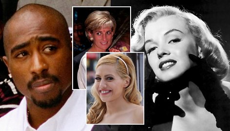 Tupacas Shakuras, Brittany Murphy, Marilyn Monroe, princesė Diana