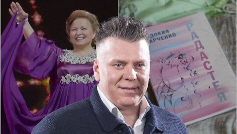 Kultūros viceministras Aleksandras Brokas ir sektos &bdquo;Radastėja&ldquo; lyderė Jevdokija Lučezarnova