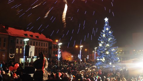 Kalėdų eglės įžiebimas Panevėžyje