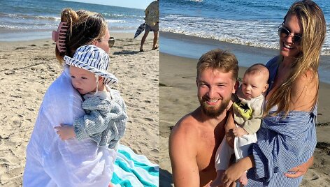 Domantas Sabonis su Shashana Rosen ir mažyliu