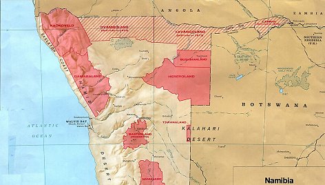 Namibijos žemėlapis 1978 m.