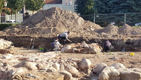 Archeologiniai tyrinėjimai Jono bažnyčios vietoje Klaipėdoje.