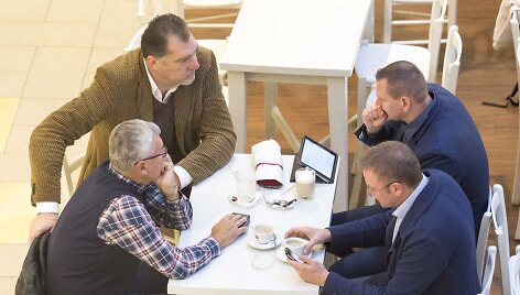 Arvydas Sabonis, Jonas Kazlauskas, Mindaugas &Scaron;pokas ir Linas Kunigėlis