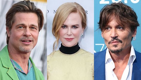 Bradas Pittas, Nicole Kidman, Johnny Deppas