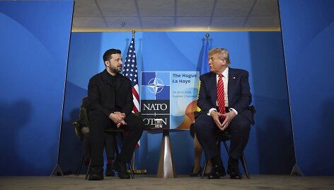 Volodymyras Zelenskis ir Donaldas Trumpas