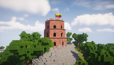 Gedimino pilies bok&scaron;tas žaidime &bdquo;Minecraft&ldquo;