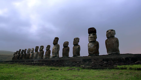 Moai skulptūros Valykų saloje