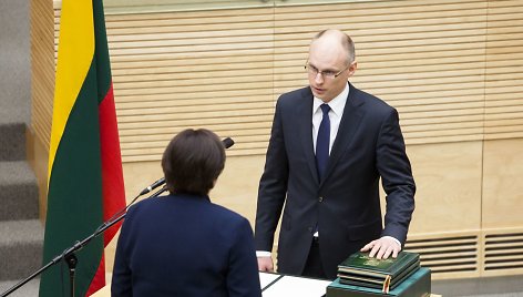 Naujai paskirto vidaus reikalų ministro Tomo Žilinsko priesaika