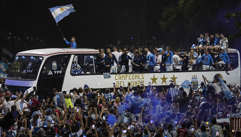 Pasaulio čempionė Argentinos rinktinė grįžo namo