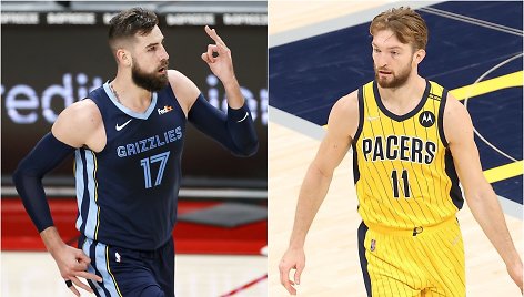 Jonas Valančiūnas ir Domantas Sabonis