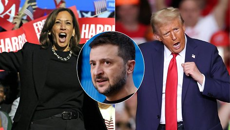 Kamala Harris, Volodymyras Zelenskis ir Donaldas Trumpas