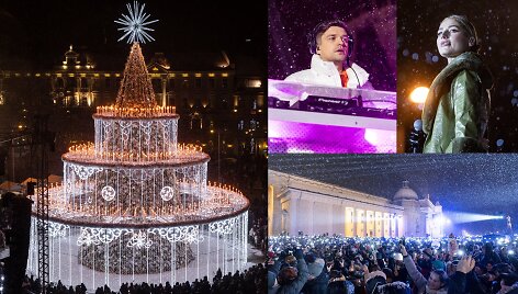 Vilniaus Katedros aik&scaron;tėje įžiebta Kalėdų eglė