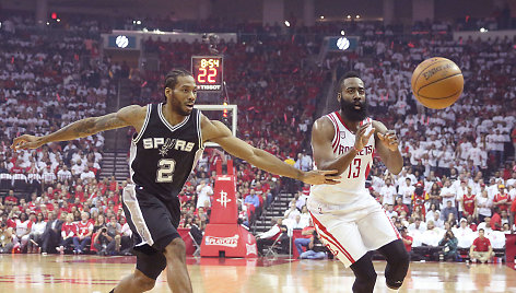 Kawhi Leonardas ir Jamesas Hardenas