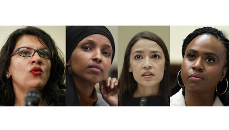 Rashida Tlaib, Ilhan Omar, Alexandria Ocasio-Cortez ir Ayanna Pressley