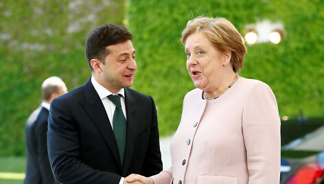 Volodymyras Zelenskis ir Angela Merkel