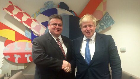 Linas Linkevičius su Borisu Johnsonu 