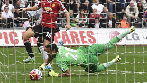 &bdquo;Swansea&ldquo; &ndash; &bdquo;Manchester United&ldquo; susitikimo akimirkos