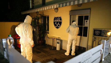 Policijos tyrėjai nusikaltimo vietoje