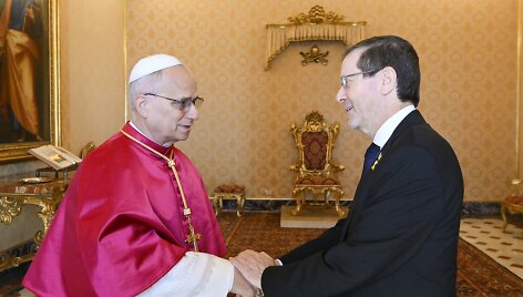 Popiežius Leonas XIV ir Isaacas Herzogas / &copy;Vatican Media/CPP / ZUMAPRESS.com