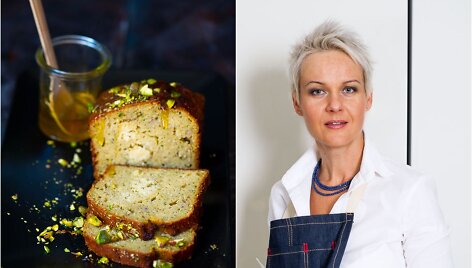 Nida Degutienė ir jos keptas cukinijų pyragas
