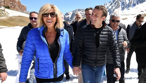 Emmanuelis Macronas su žmona Brigitte Trogneux