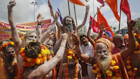 Kumbh Mela religinis festivalis Indijoje