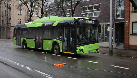 Kęstučio gatvėje troleibusų elektros linijos gedimas