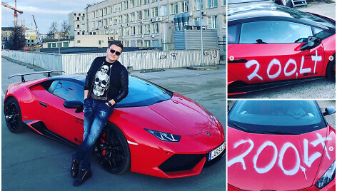 Pauliaus Ar&scaron;ausko vandalų nuniokotas automobilis