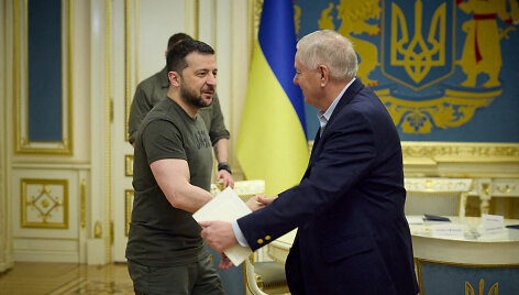 JAV senatorius Lindsey Grahamas ir Ukrainos prezidentas Volodymyras Zelenskis