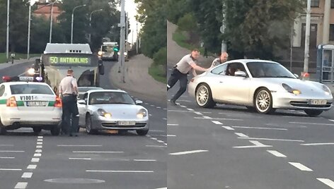Vilniaus patruliai suskubo į pagalbą &bdquo;Porsche&ldquo; vairuotojai