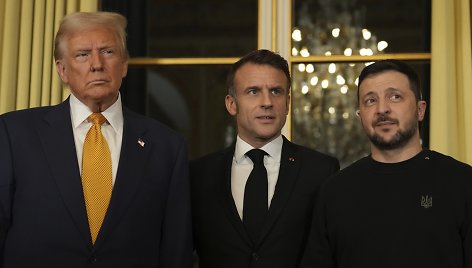 Donaldas Trumpas, Emmanuelis Macronas ir Volodymyras Zelenskis