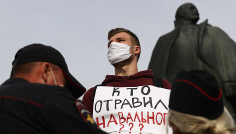 Vieni&scaron;as protestuotojas Maskvoje