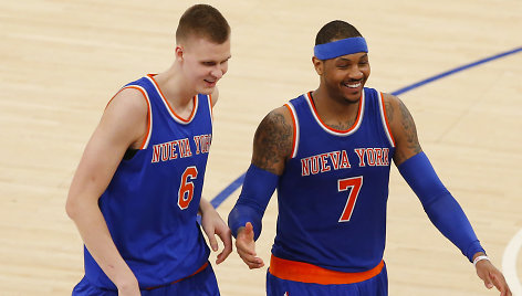 Kristapas Porzingis ir Carmelo Anhtony